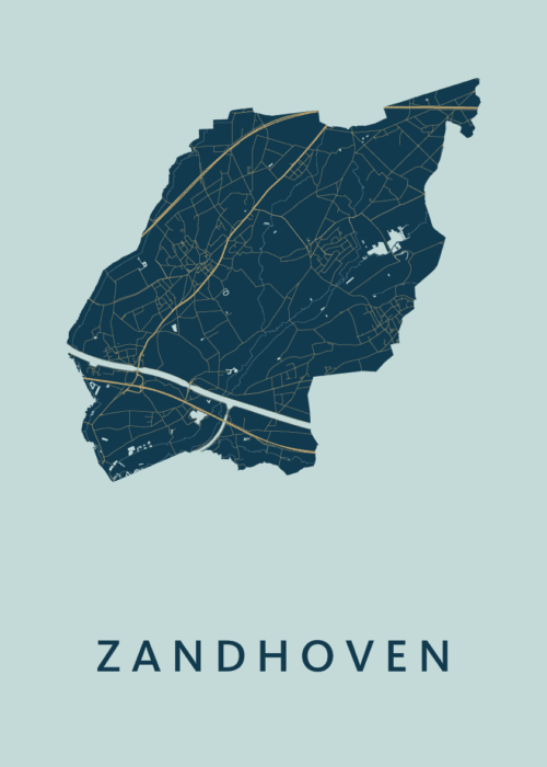 Zandhoven Stadskaart poster Prussian