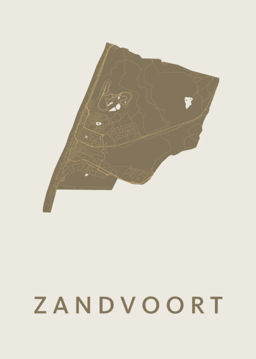 Zandvoort Stadskaart - Gold poster