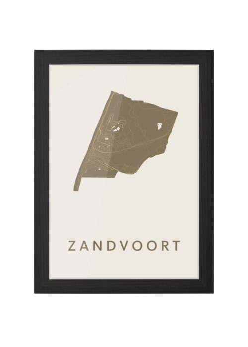 zandvoort stadskaart poster ingelijst in zwarte lijst
