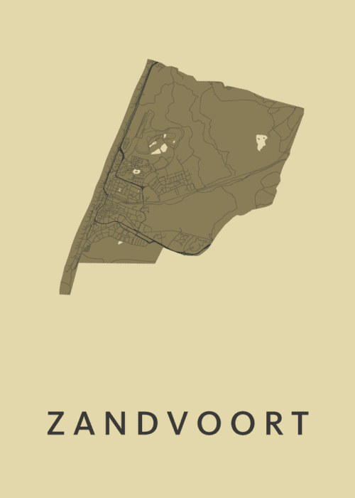 Zandvoort Stadskaart - GoldenRod poster