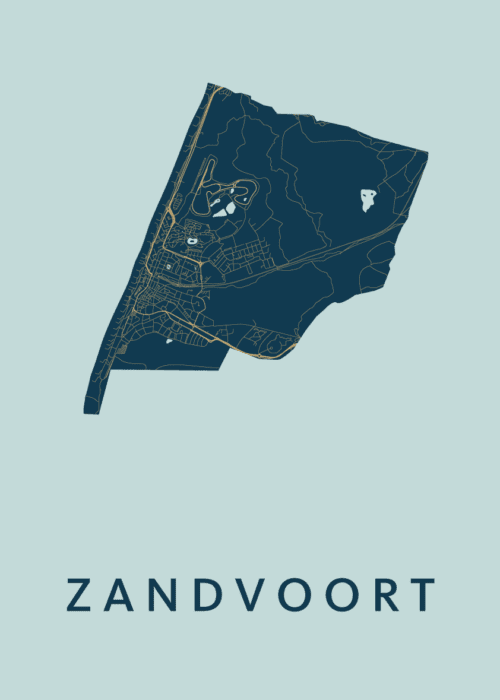 Zandvoort Stadskaart - Prussian poster