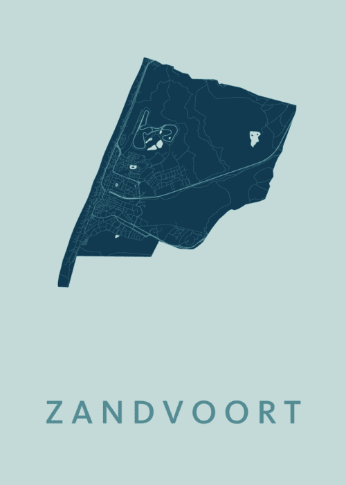 Zandvoort Stadskaart - Mint poster