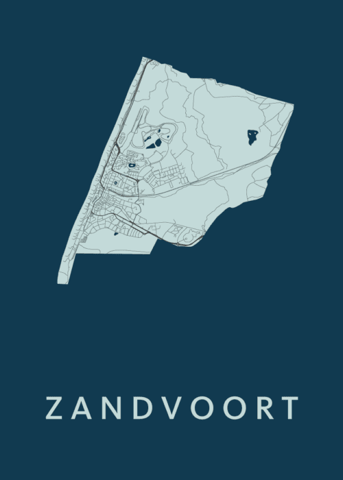 Zandvoort Stadskaart - Navy poster