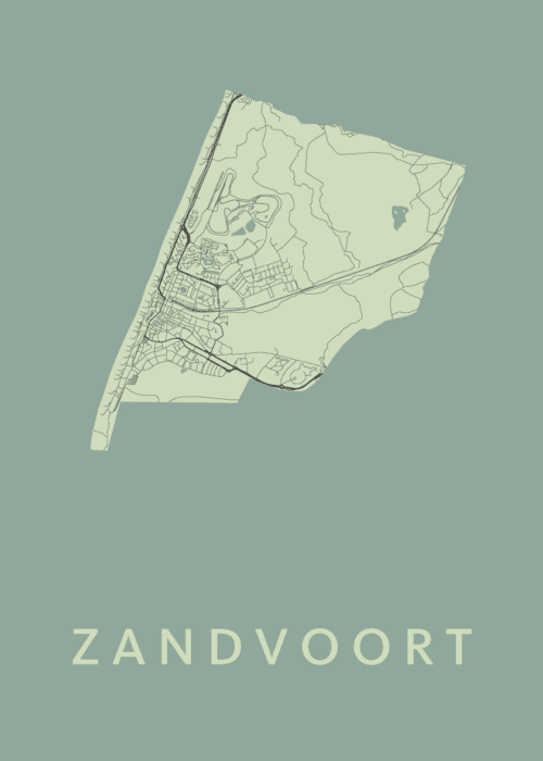 Zandvoort Stadskaart - Olive poster