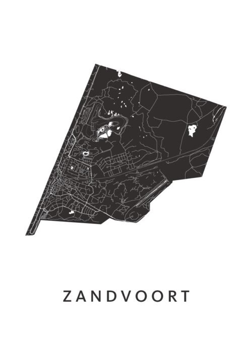 Zandvoort Stadskaart - White poster