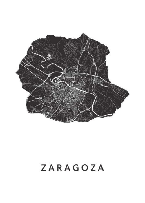 Zaragoza Stadskaart Poster Kopen