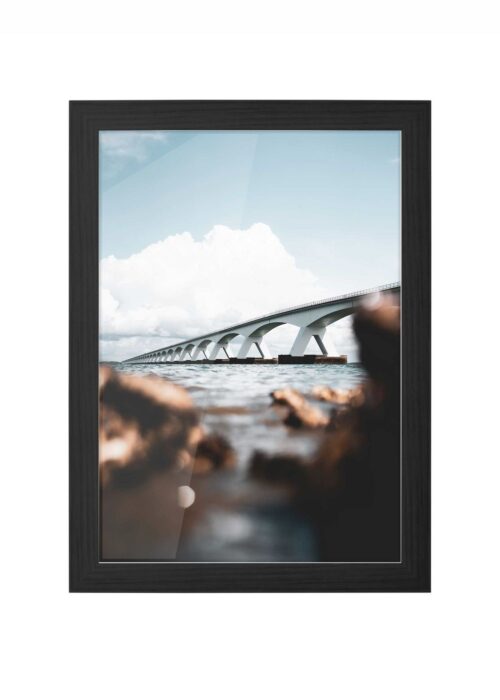 zeelandbrug fotografie poster ingelijst in zwarte lijst