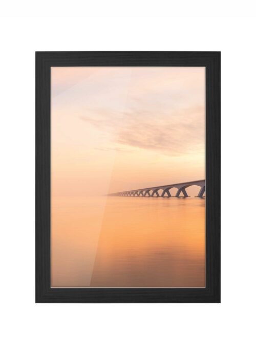 zeelandbrug zonsopkomst fotografie poster ingelijst in zwarte lijst