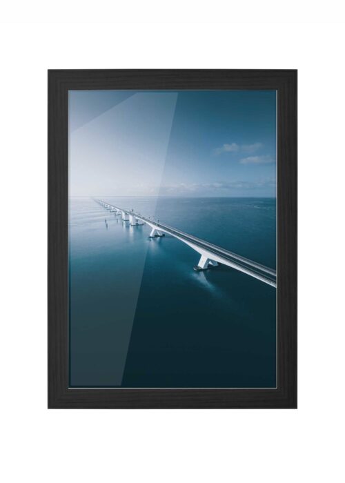 zeelandbrug fotografie poster ingelijst in zwarte lijst