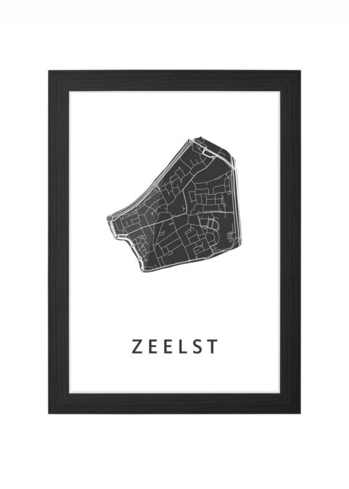 zeelst stadskaart poster ingelijst in zwarte lijst