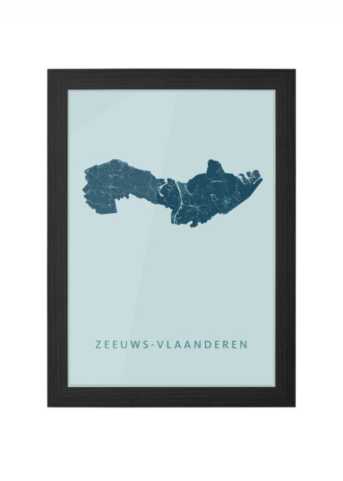 zeeuws stadskaart poster ingelijst in zwarte lijst