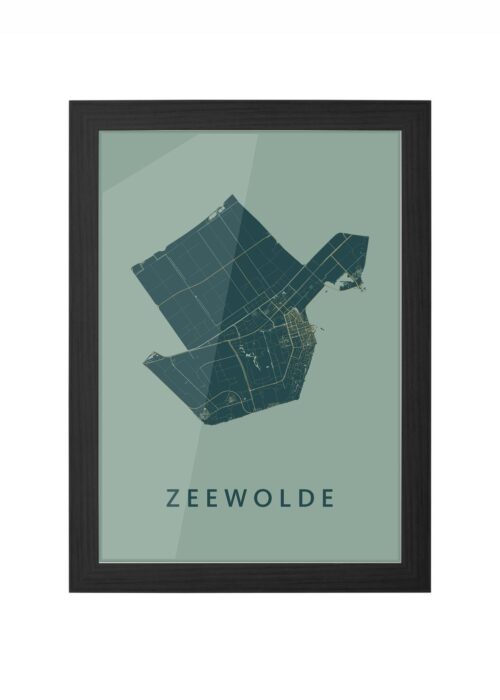 zeewolde stadskaart poster ingelijst in zwarte lijst