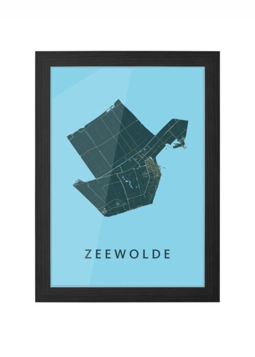 zeewolde stadskaart poster ingelijst in zwarte lijst