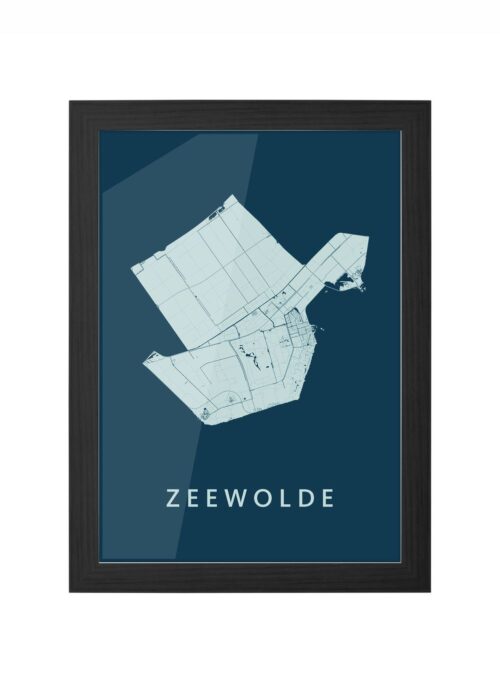 zeewolde stadskaart poster ingelijst in zwarte lijst