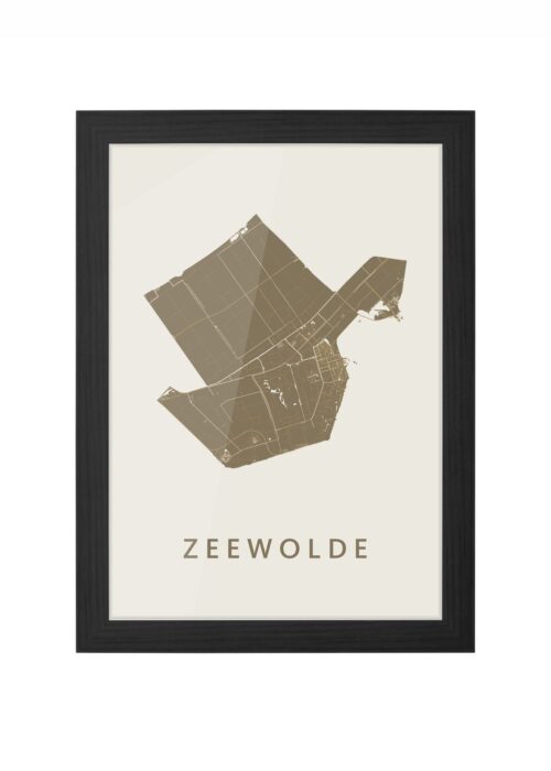 zeewolde stadskaart poster ingelijst in zwarte lijst