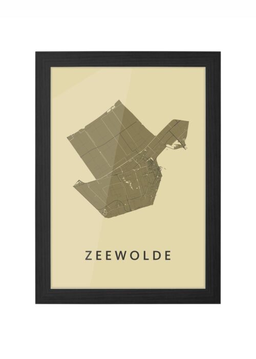 zeewolde stadskaart poster ingelijst in zwarte lijst