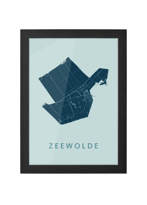 zeewolde stadskaart poster ingelijst in zwarte lijst