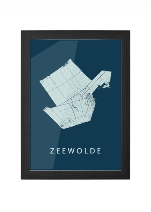 zeewolde stadskaart poster ingelijst in zwarte lijst