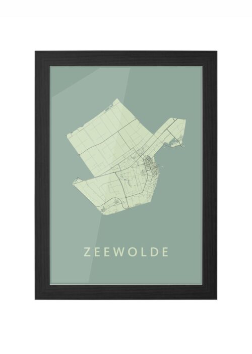 zeewolde stadskaart poster ingelijst in zwarte lijst