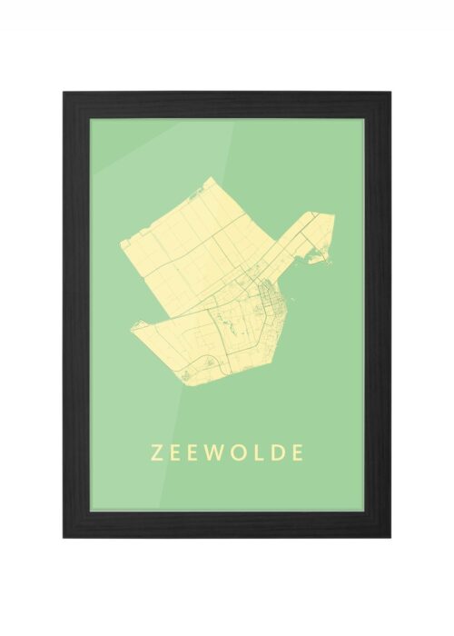 zeewolde stadskaart poster ingelijst in zwarte lijst