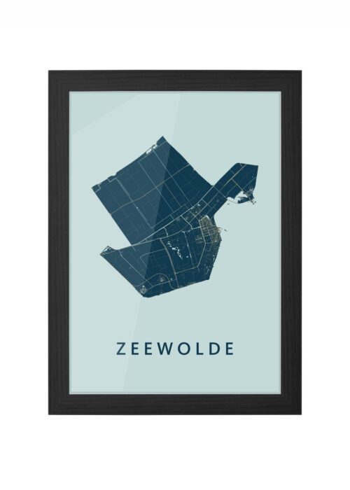 zeewolde stadskaart poster ingelijst in zwarte lijst