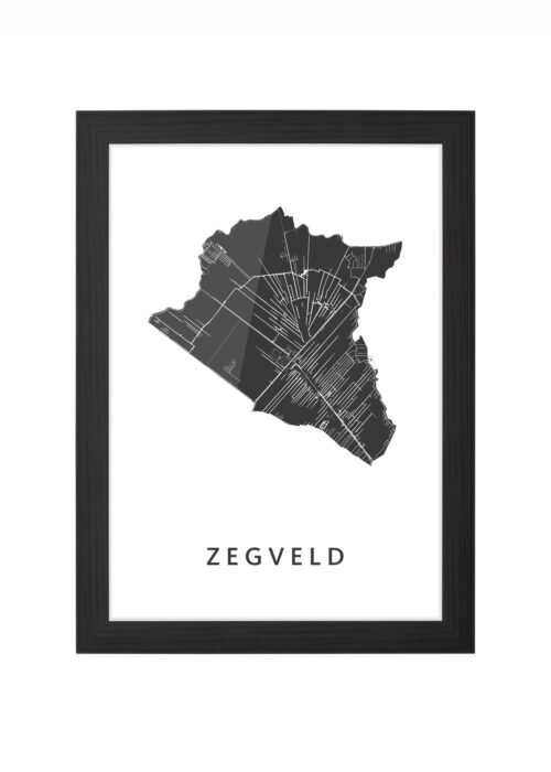 zegveld kaart poster ingelijst in zwarte lijst