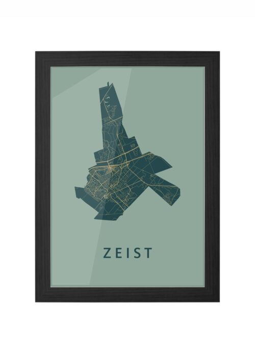 Zeist Stadskaart Poster ingelijst in zwarte lijst