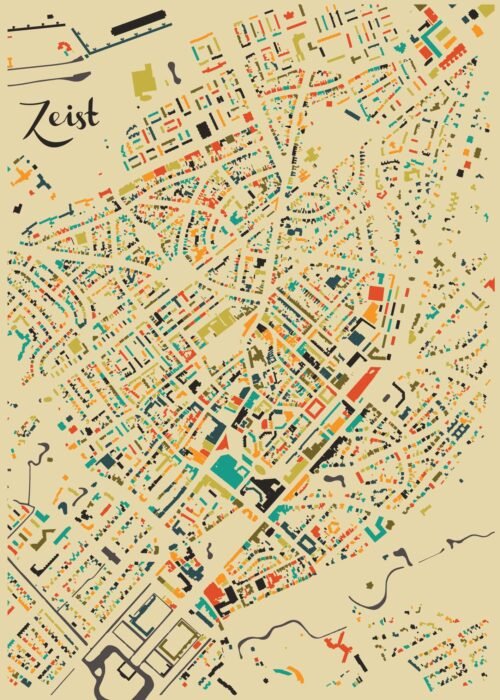 Zeist Mozaïek Stadskaart poster