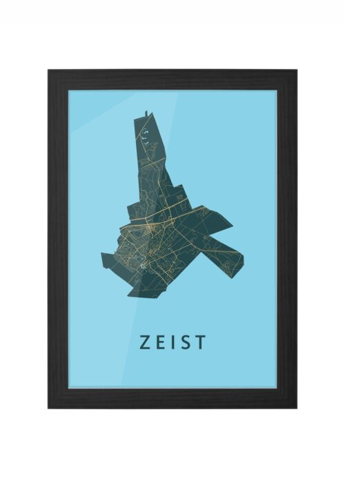 zeist stadskaart poster ingelijst in zwarte lijst