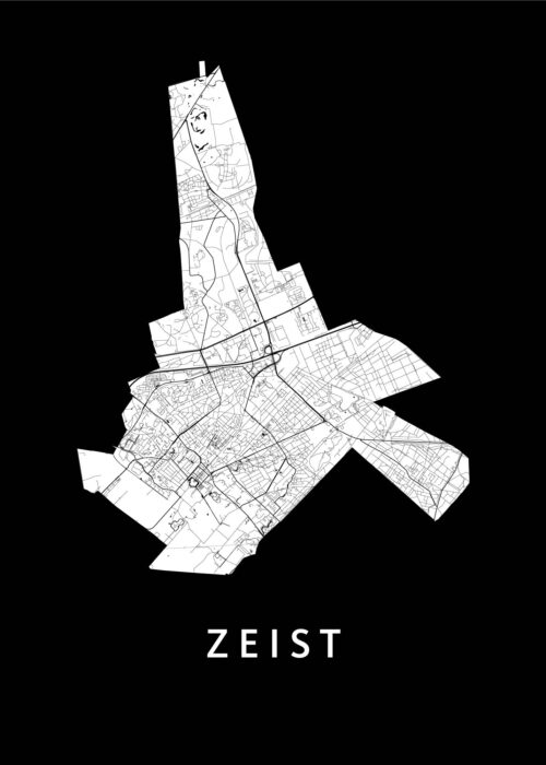 Zeist Stadskaart - Black poster