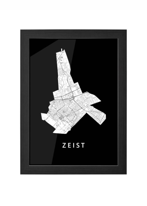 zeist stadskaart poster ingelijst in zwarte lijst