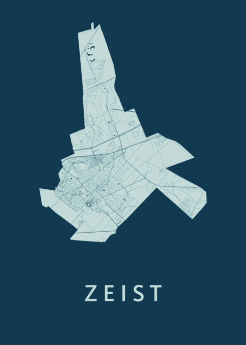 Zeist Stadskaart - Feldgrau poster