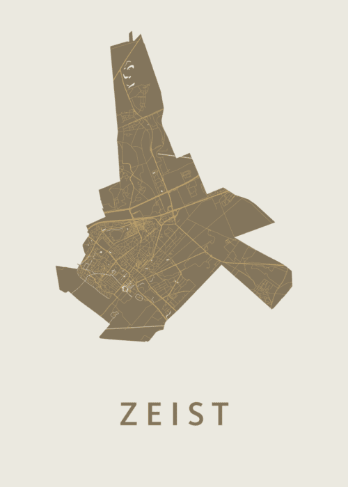 Zeist Stadskaart - Gold poster
