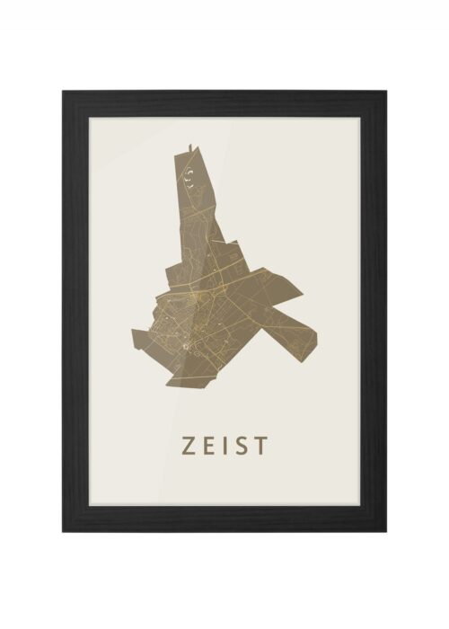 zeist stadskaart poster ingelijst in zwarte lijst