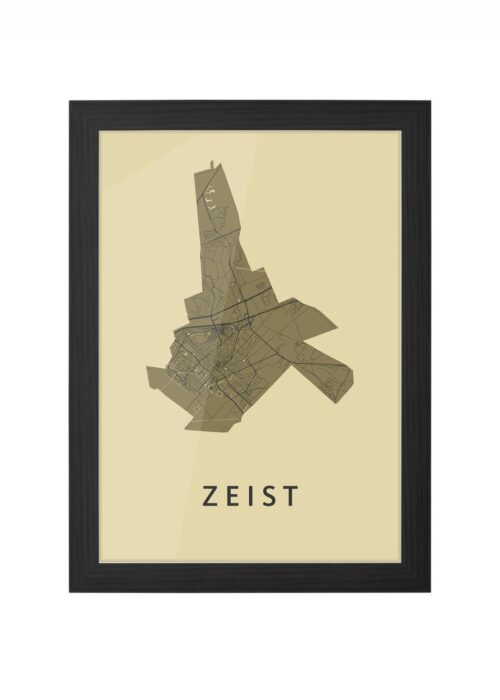Zeist Stadskaart Poster ingelijst in zwarte lijst