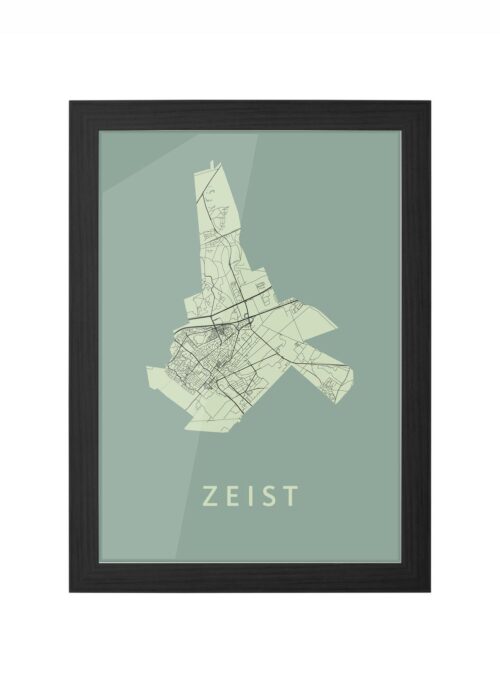 zeist stadskaart poster ingelijst in zwarte lijst