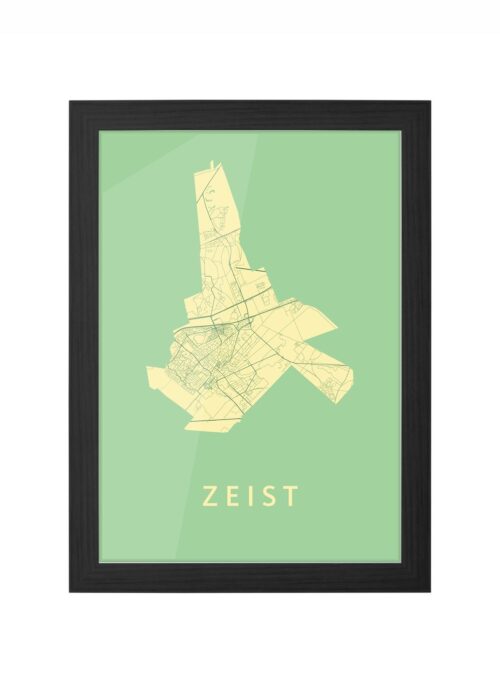 zeist stadskaart poster ingelijst in zwarte lijst