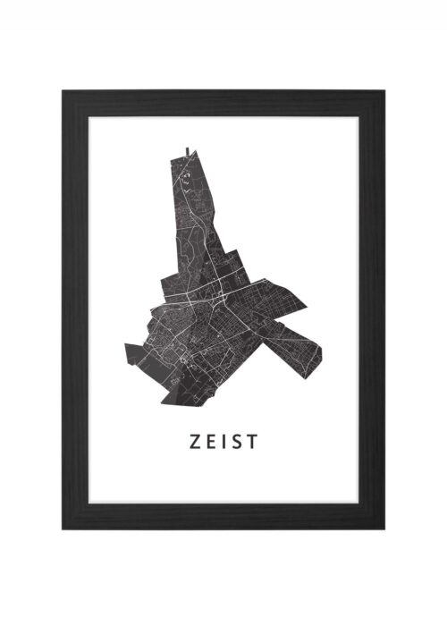 Zeist Stadskaart Poster ingelijst in zwarte lijst