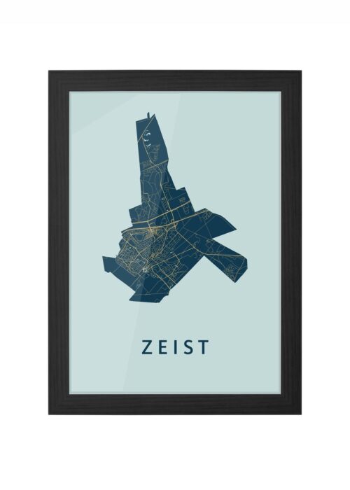 zeist stadskaart poster ingelijst in zwarte lijst