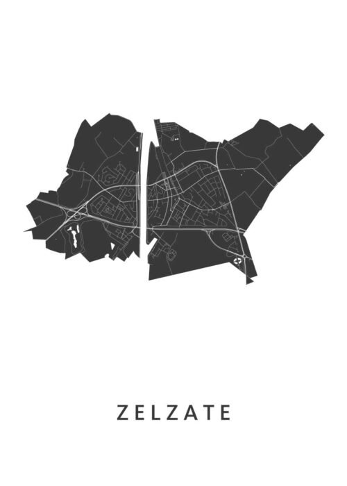 Zelzate Kaart Poster