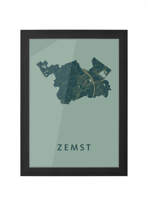zemst stadskaart poster ingelijst in zwarte lijst