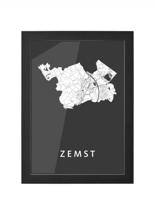 zemst stadskaart poster ingelijst in zwarte lijst