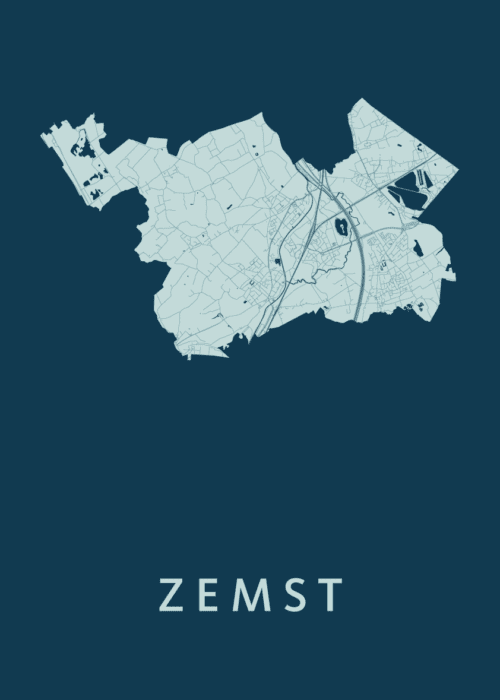 Zemst Stadskaart poster Feldgrau