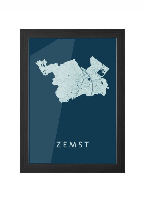 zemst stadskaart poster ingelijst in zwarte lijst