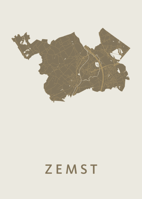 Zemst Stadskaart poster Gold