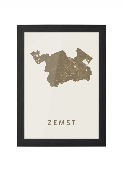 zemst stadskaart poster ingelijst in zwarte lijst