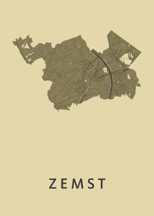 Zemst Stadskaart poster GoldenRod