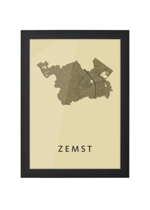 zemst stadskaart poster ingelijst in zwarte lijst