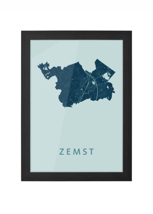 zemst stadskaart poster ingelijst in zwarte lijst