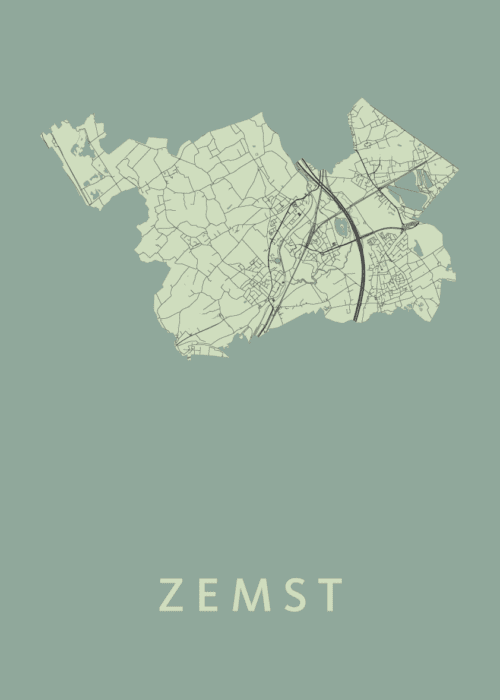 Zemst Stadskaart poster Olive